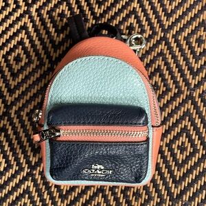 Coach backpack key chain F73064 bag charm Seafoam Multi-color Green orange navy
